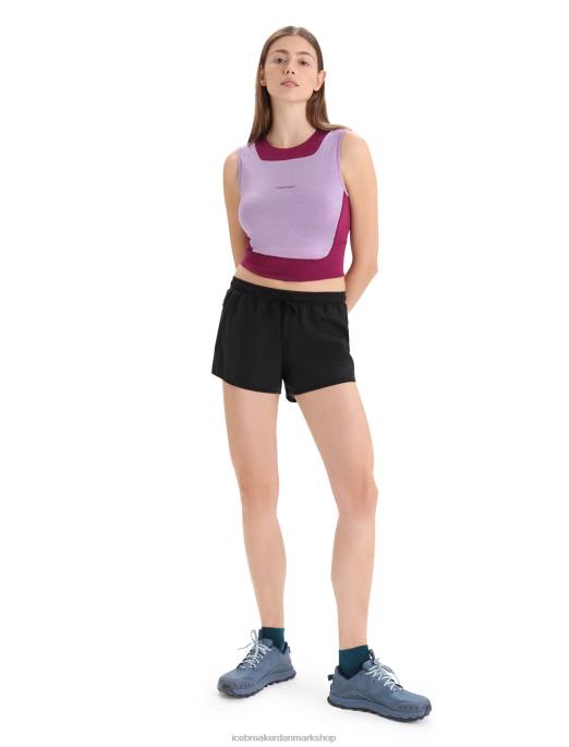 Icebreaker Kvinder zoneknit merino cropped bh-tank B00X648 tøj lilla blik/go berry
