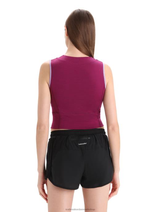 Icebreaker Kvinder zoneknit merino cropped bh-tank B00X648 tøj lilla blik/go berry