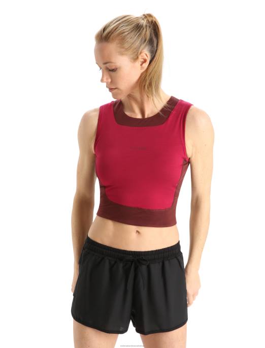 Icebreaker Kvinder zoneknit merino cropped bh-tank B00X909 tøj kirsebær/espresso