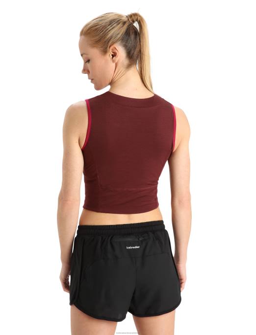 Icebreaker Kvinder zoneknit merino cropped bh-tank B00X909 tøj kirsebær/espresso