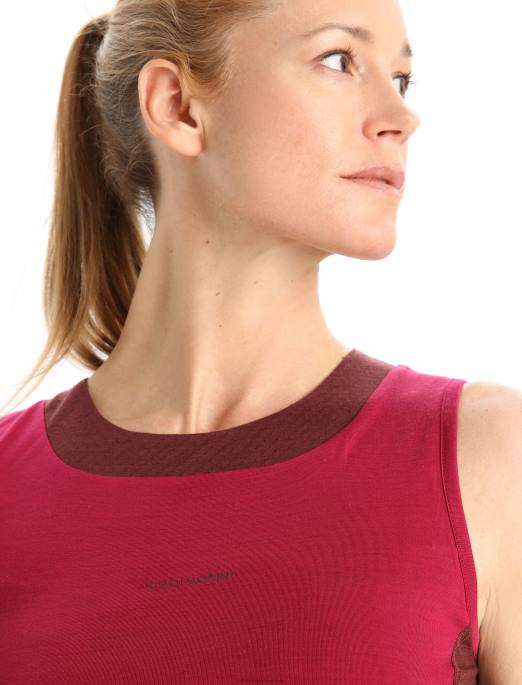Icebreaker Kvinder zoneknit merino cropped bh-tank B00X909 tøj kirsebær/espresso