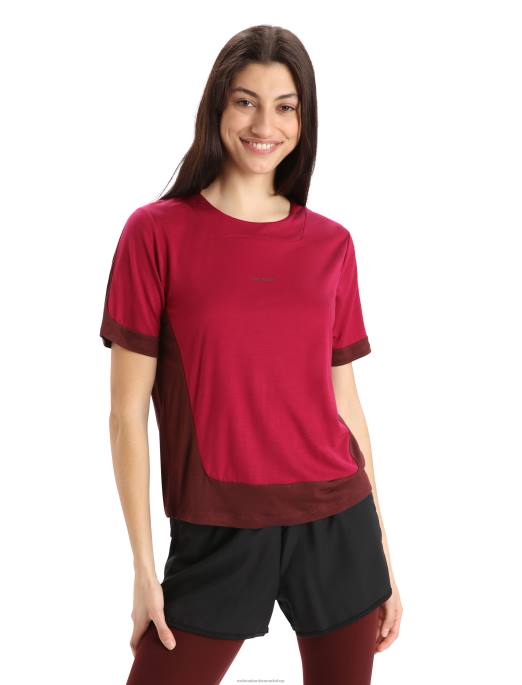 Icebreaker Kvinder zoneknit merino kortærmet boxy t-shirt B00X892 tøj kirsebær/espresso