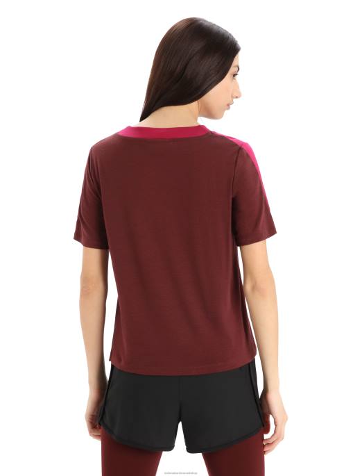 Icebreaker Kvinder zoneknit merino kortærmet boxy t-shirt B00X892 tøj kirsebær/espresso