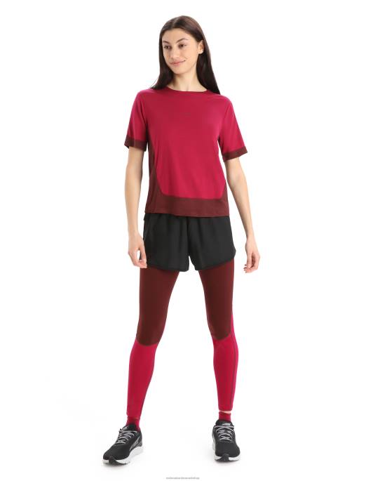 Icebreaker Kvinder zoneknit merino kortærmet boxy t-shirt B00X892 tøj kirsebær/espresso