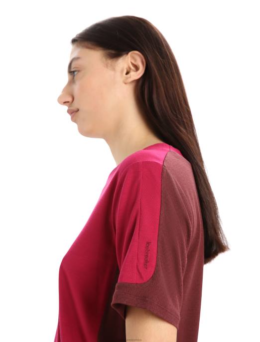 Icebreaker Kvinder zoneknit merino kortærmet boxy t-shirt B00X892 tøj kirsebær/espresso