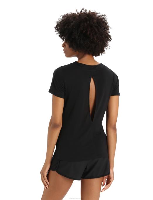 Icebreaker Kvinder zoneknit merino kortærmet t-shirt med slids bagpå B00X798 tøj sort