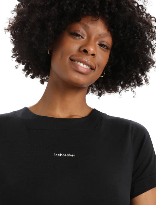 Icebreaker Kvinder zoneknit merino kortærmet t-shirt med slids bagpå B00X798 tøj sort