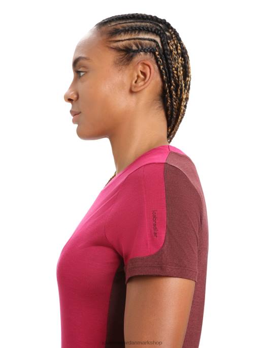 Icebreaker Kvinder zoneknit merino kortærmet t-shirt med slids bagpå B00X799 tøj kirsebær/espresso