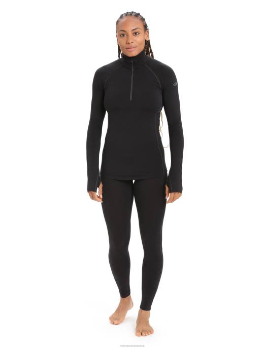 Icebreaker Kvinder bodyfitzone merino 200 zone termisk langærmet halv lynlås top B00X805 tøj sort