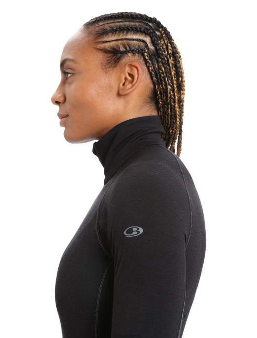 Icebreaker Kvinder bodyfitzone merino 200 zone termisk langærmet halv lynlås top B00X805 tøj sort