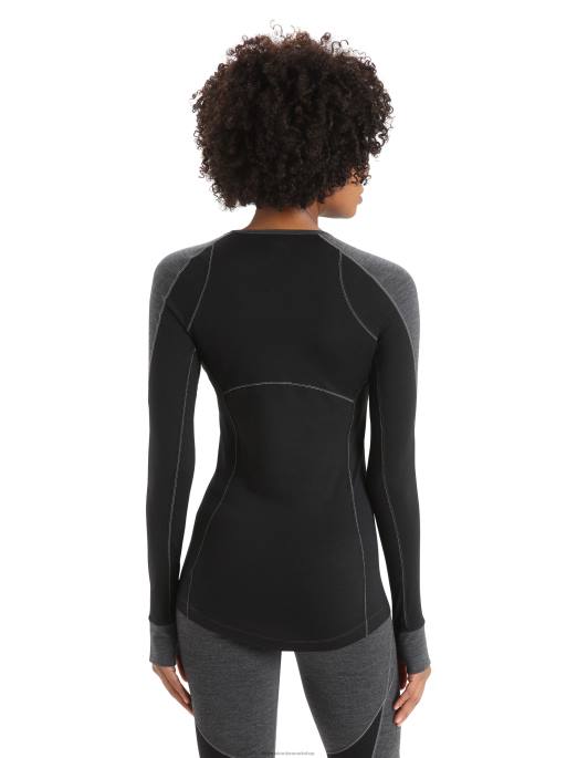 Icebreaker Kvinder bodyfitzone merino 260 zone langærmet crewe termo top B00X870 tøj jetlyng/sort