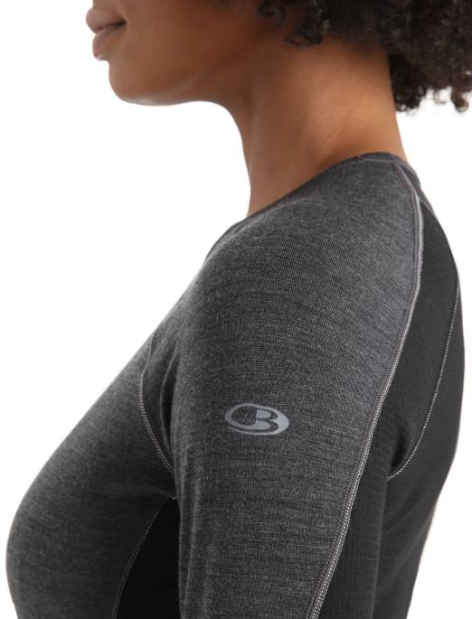 Icebreaker Kvinder bodyfitzone merino 260 zone langærmet crewe termo top B00X870 tøj jetlyng/sort