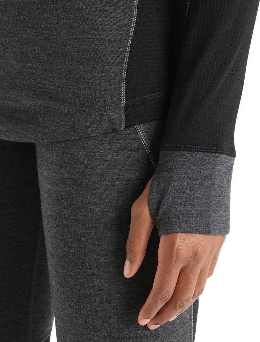 Icebreaker Kvinder bodyfitzone merino 260 zone langærmet crewe termo top B00X870 tøj jetlyng/sort