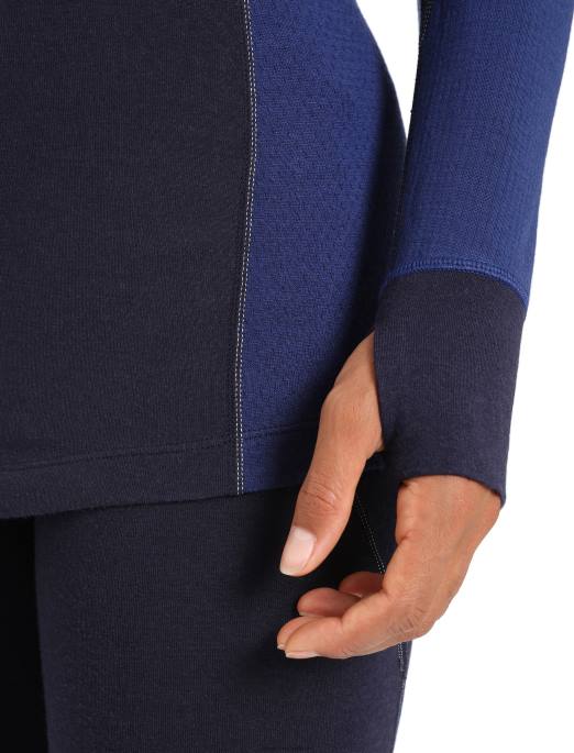 Icebreaker Kvinder bodyfitzone merino 260 zone langærmet termisk top med halv lynlås B00X846 tøj midnatsflåde/kongelig flåde