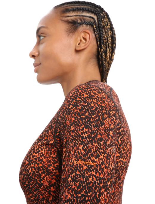 Icebreaker Kvinder merino 200 oasis langærmet crewe termisk toplav B00X835 tøj sort/kirsebær