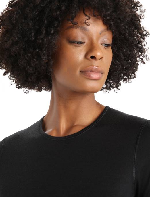 Icebreaker Kvinder merino 200 oasis langærmet crewe termo top B00X557 tøj sort