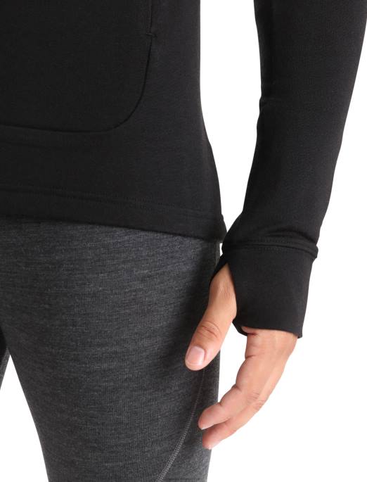 Icebreaker Mænd merino quantum iii langærmet hættetrøje med lynlås B00X201 tøj sort