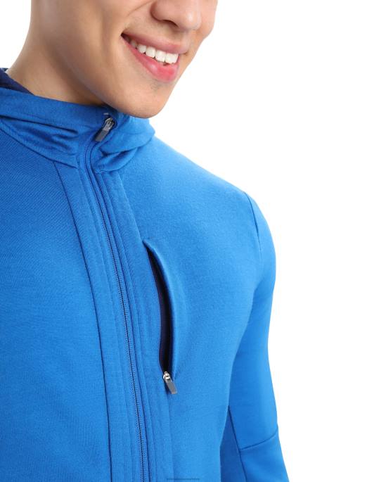 Icebreaker Mænd merino quantum iii langærmet hættetrøje med lynlås B00X203 tøj lazurit/kongelig flåde