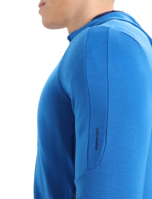 Icebreaker Mænd merino quantum iii langærmet hættetrøje med lynlås B00X203 tøj lazurit/kongelig flåde