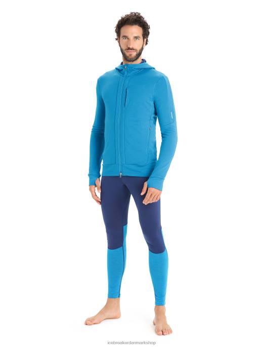 Icebreaker Mænd merino quantum iii langærmet hættetrøje med lynlås B00X204 tøj geo blå/kongelig marine