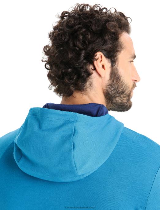 Icebreaker Mænd merino quantum iii langærmet hættetrøje med lynlås B00X204 tøj geo blå/kongelig marine