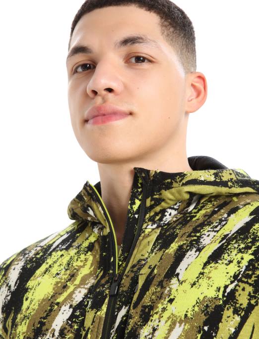 Icebreaker Mænd merino quantum iii langærmet hættetrøje med lynlås sedimentær B00X414 tøj sort/glans