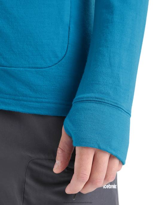 Icebreaker Mænd merino quantum iii langærmet lynlås B00X213 tøj geo blå