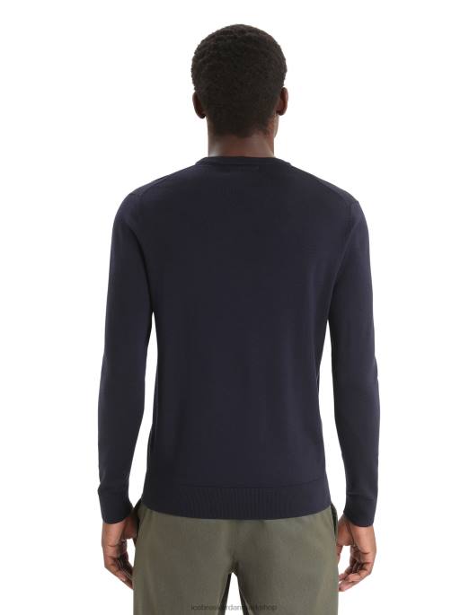 Icebreaker Mænd merino wilcox langærmet sweater med v-hals B00X227 tøj midnatsflåde