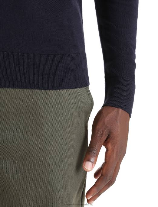 Icebreaker Mænd merino wilcox langærmet sweater med v-hals B00X227 tøj midnatsflåde