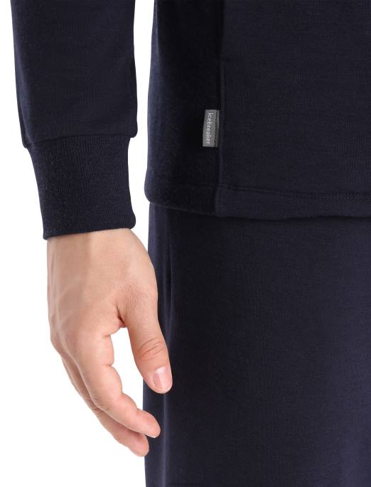 Icebreaker Mænd realfleece merino dalston langærmet sweatshirt B00X398 tøj midnatsflåde