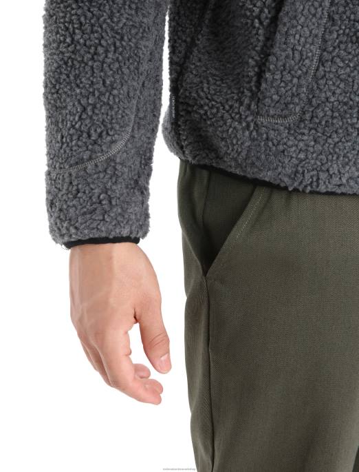 Icebreaker Mænd realfleece merino højluvet langærmet jakke med halv lynlås B00X232 tøj gruslyng/sort