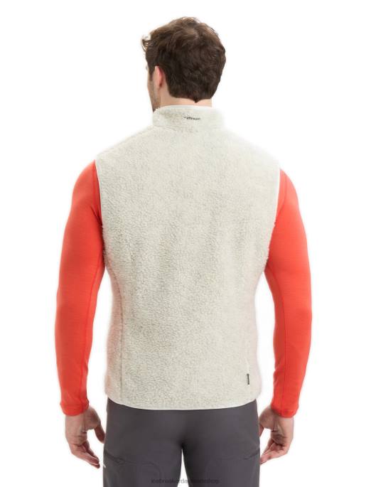 Icebreaker Mænd realfleece merino vest med høj luv B00X234 tøj ecru lyng/sne