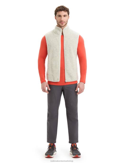 Icebreaker Mænd realfleece merino vest med høj luv B00X234 tøj ecru lyng/sne