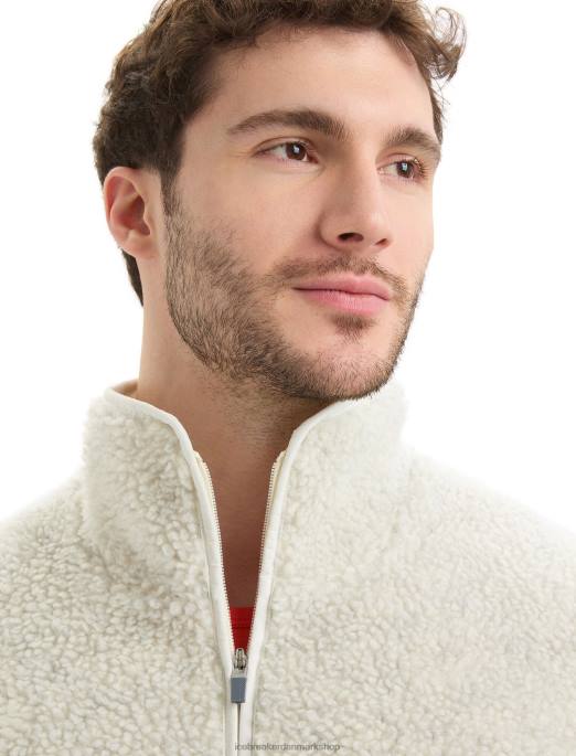 Icebreaker Mænd realfleece merino vest med høj luv B00X234 tøj ecru lyng/sne