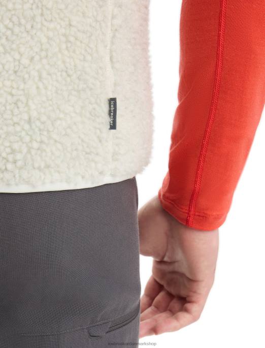 Icebreaker Mænd realfleece merino vest med høj luv B00X234 tøj ecru lyng/sne
