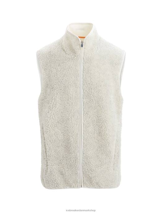 Icebreaker Mænd realfleece merino vest med høj luv B00X234 tøj ecru lyng/sne