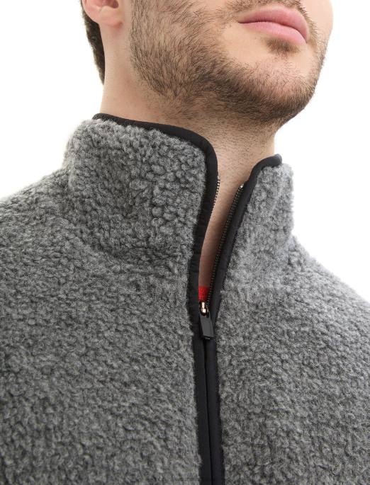 Icebreaker Mænd realfleece merino vest med høj luv B00X235 tøj gruslyng/sort