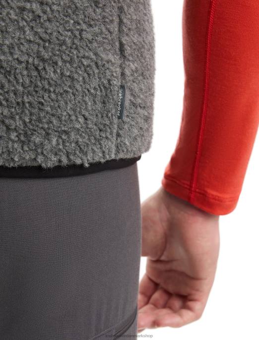 Icebreaker Mænd realfleece merino vest med høj luv B00X235 tøj gruslyng/sort