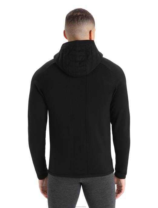 Icebreaker Mænd zoneknit merino-isoleret langærmet hættetrøje med lynlås B00X228 tøj sort
