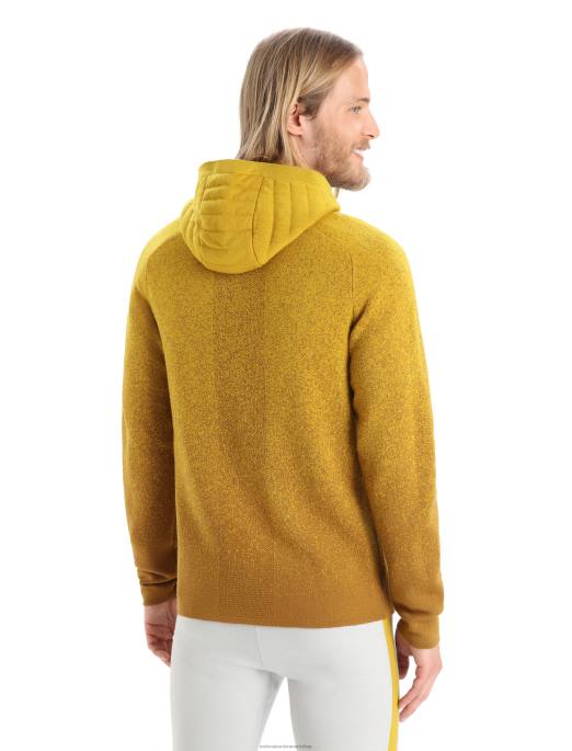 Icebreaker Mænd zoneknit merino-isoleret langærmet hættetrøje med lynlås i dybet B00X404 tøj nelliker/stum guld