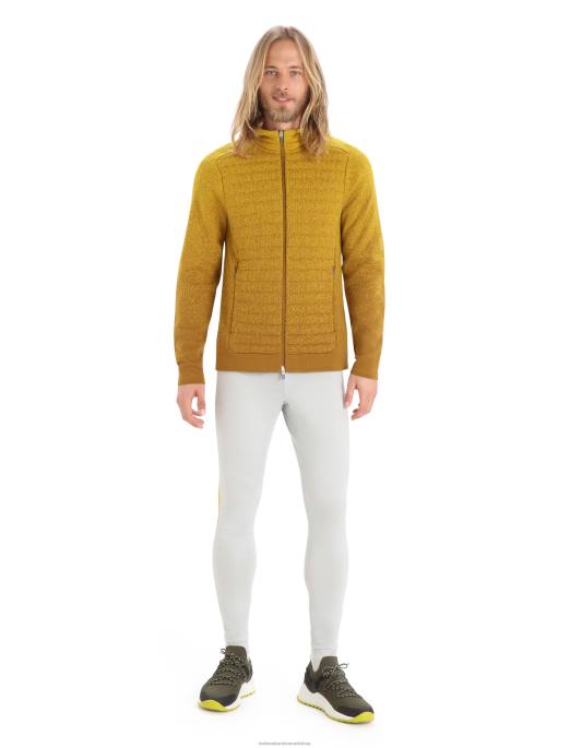 Icebreaker Mænd zoneknit merino-isoleret langærmet hættetrøje med lynlås i dybet B00X404 tøj nelliker/stum guld