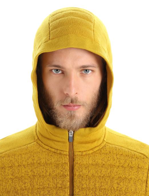 Icebreaker Mænd zoneknit merino-isoleret langærmet hættetrøje med lynlås i dybet B00X404 tøj nelliker/stum guld