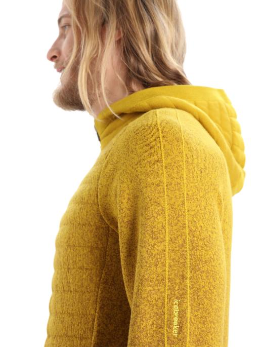 Icebreaker Mænd zoneknit merino-isoleret langærmet hættetrøje med lynlås i dybet B00X404 tøj nelliker/stum guld