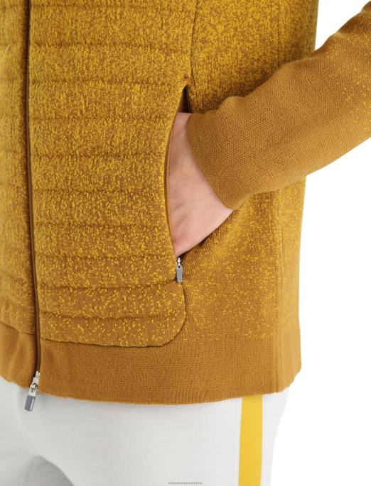 Icebreaker Mænd zoneknit merino-isoleret langærmet hættetrøje med lynlås i dybet B00X404 tøj nelliker/stum guld