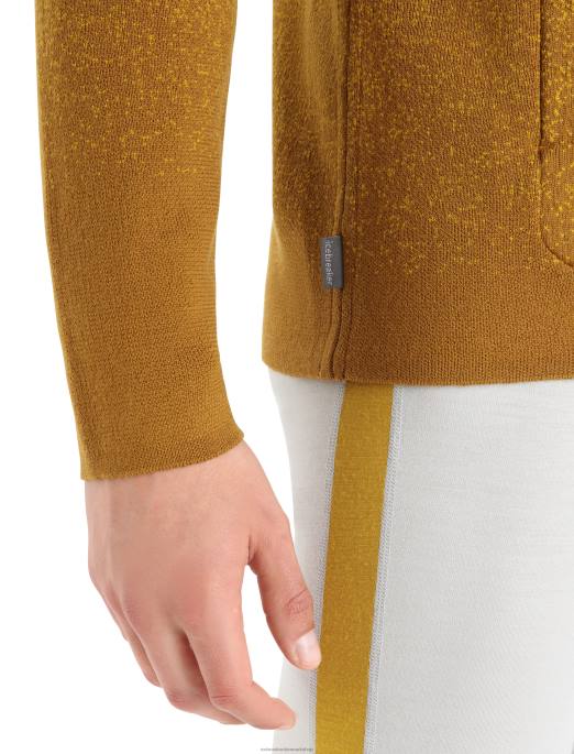 Icebreaker Mænd zoneknit merino-isoleret langærmet hættetrøje med lynlås i dybet B00X404 tøj nelliker/stum guld