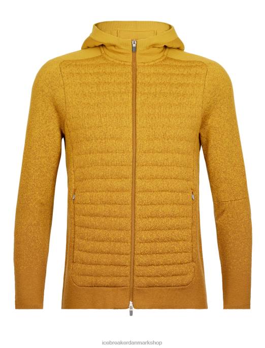 Icebreaker Mænd zoneknit merino-isoleret langærmet hættetrøje med lynlås i dybet B00X404 tøj nelliker/stum guld