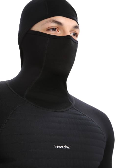 Icebreaker Mænd zoneknit merino-isoleret langærmet termisk hættetrøje B00X181 tøj sort