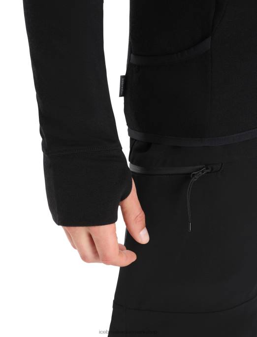 Icebreaker Mænd zoneknit merino langærmet hættetrøje med lynlås B00X218 tøj sort