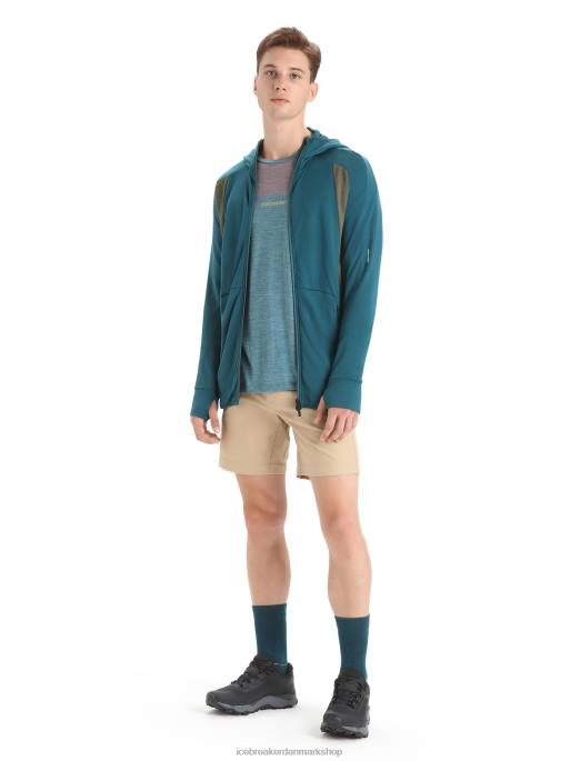 Icebreaker Mænd zoneknit merino langærmet hættetrøje med lynlås B00X219 tøj grøn herlighed/loden
