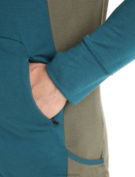 Icebreaker Mænd zoneknit merino langærmet hættetrøje med lynlås B00X219 tøj grøn herlighed/loden